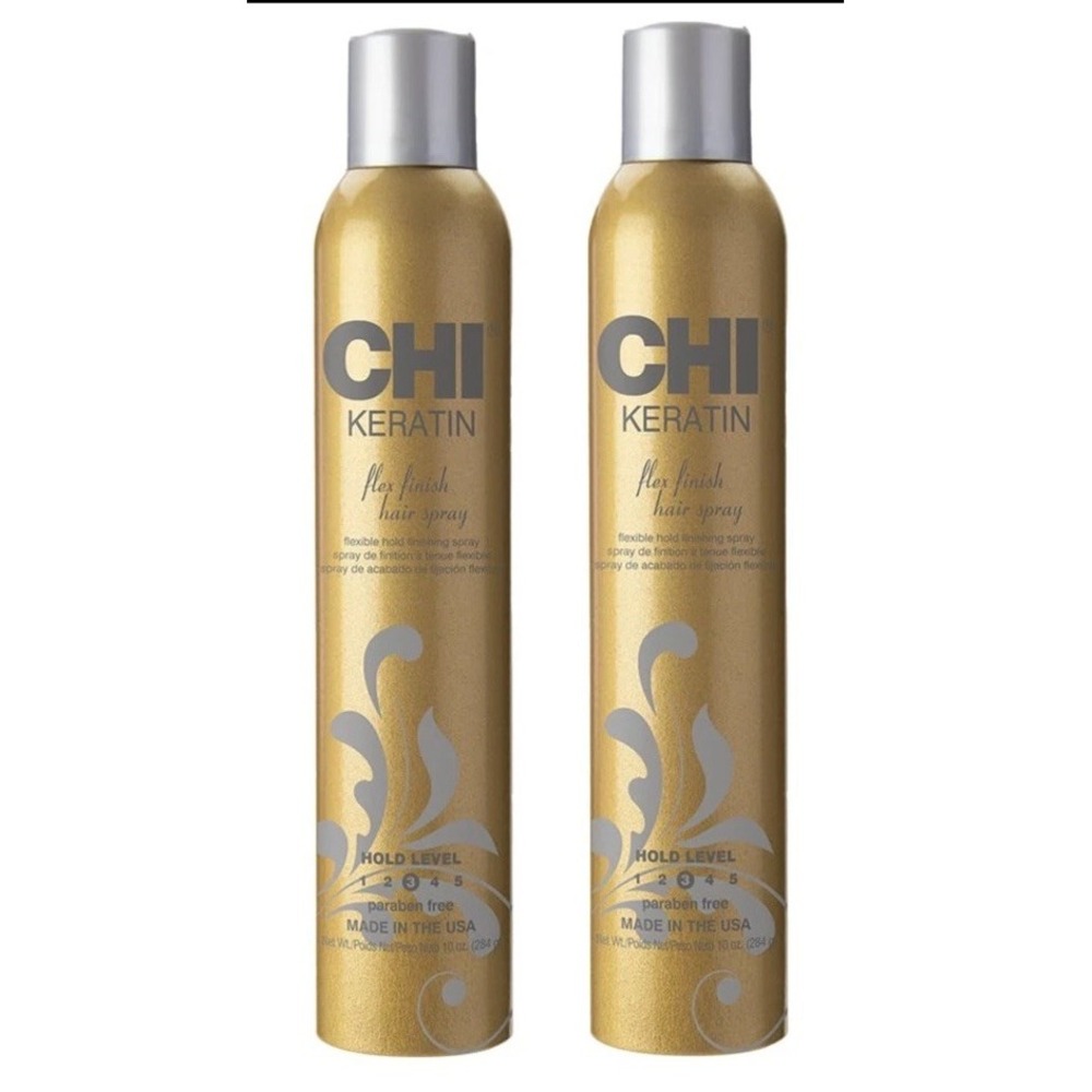 CHI Keratin Flex Finish Hair‎ Spray Flexible Hold Finishing 10 oz NEW 2 pak